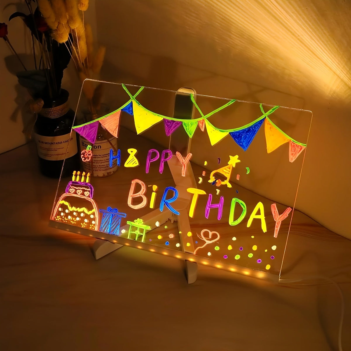 GlowNote LED Message Board with Colorful Neon Light