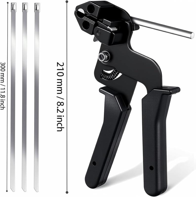 🎉 Special Offer Today Only!🎉🔥Stainless Steel Cable Tie Gun with Metal Zip Ties