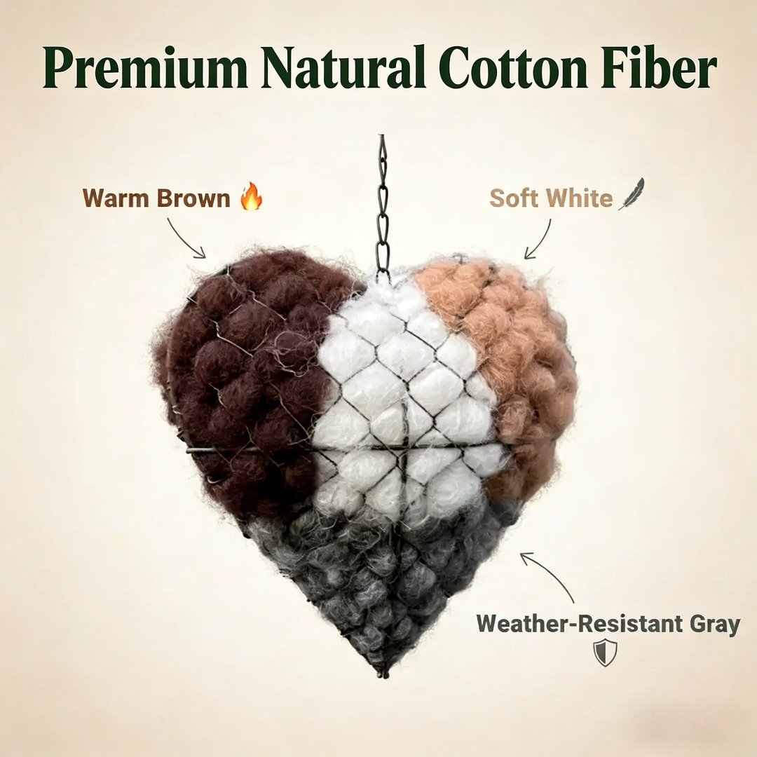 ☁ Handmade Alpaca Fiber Bird Nesting Heart 🏡
