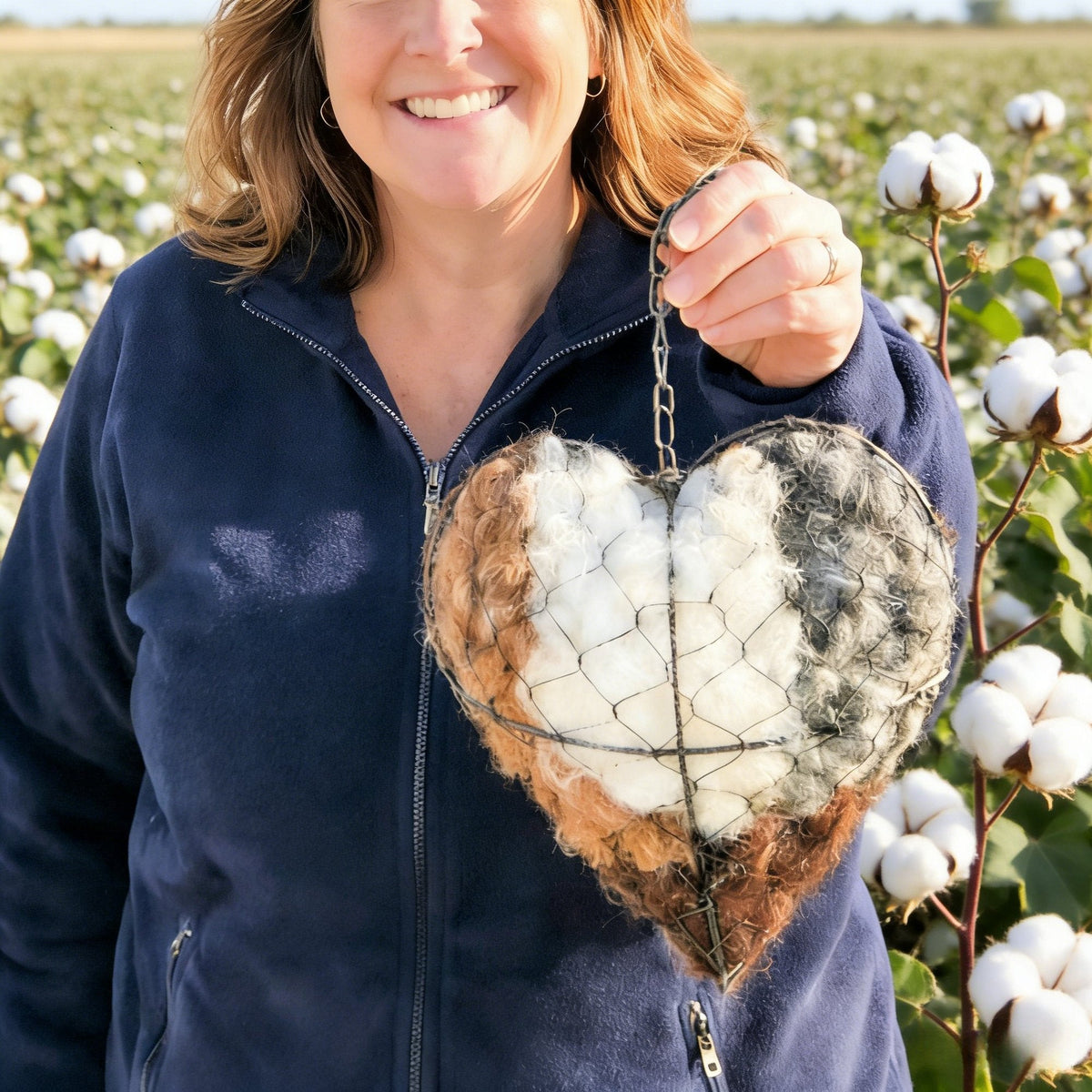 ☁ Handmade Alpaca Fiber Bird Nesting Heart 🏡