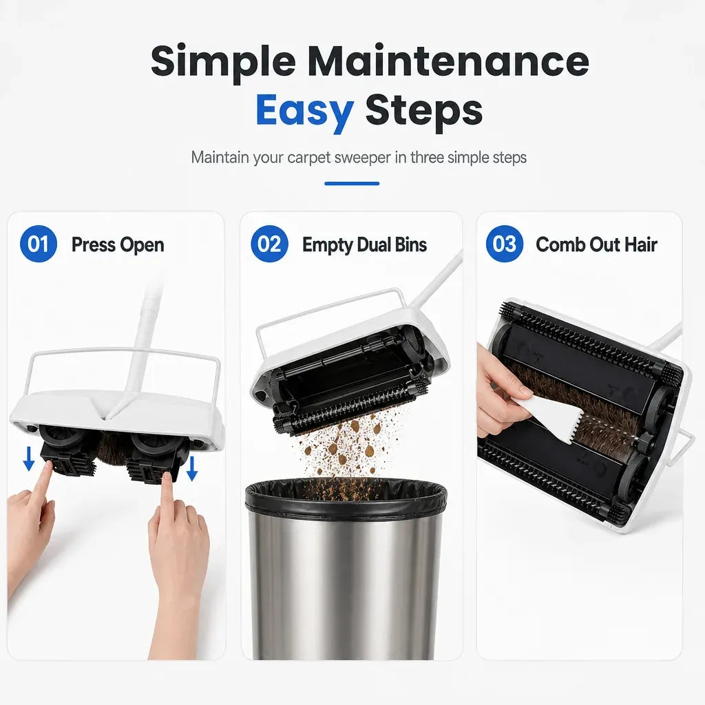 🎃Halloween Deal 49% OFF!🧹Hand Push Manual Carpet Sweeper