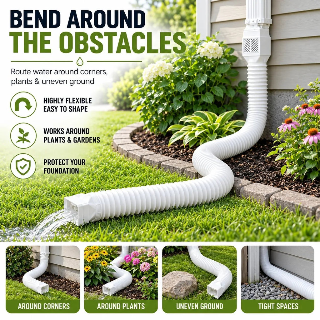 🌧️ Flexible Downspout Extension Kit – 22–63in Rainwater Drainage Pipe