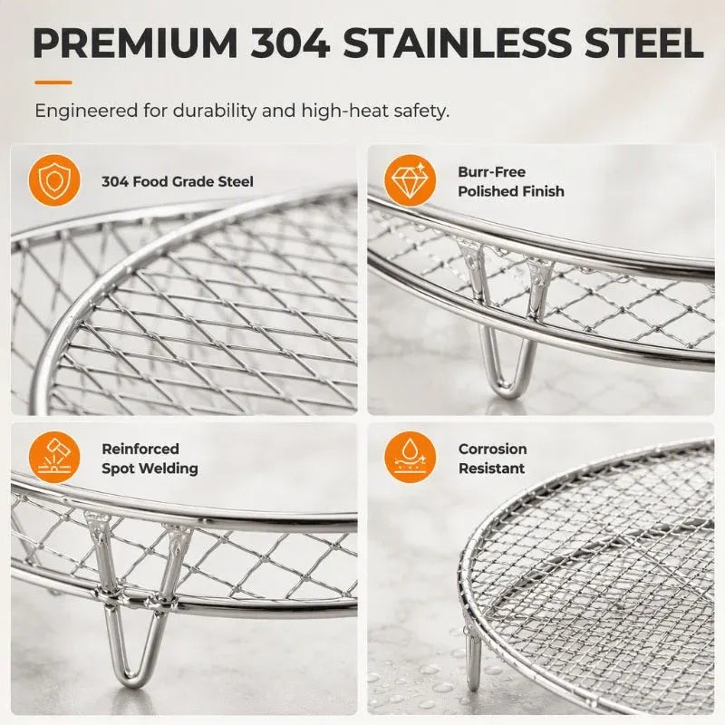 Stackable Stainless Steel Air Fryer Rack