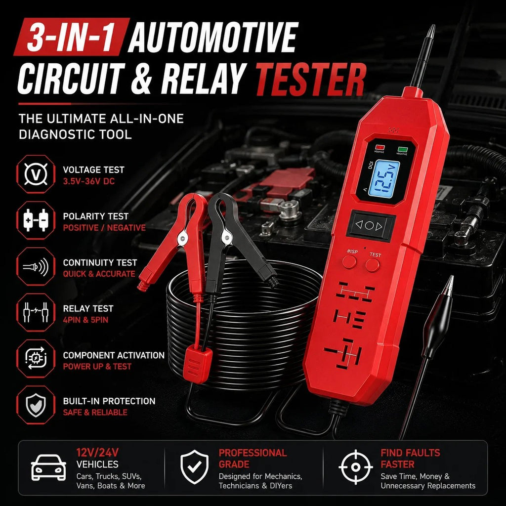 🔧 3-in-1 Automotive Power Circuit Probe & Relay Tester – 12V/24V Electrical Diagnostic Tool |📦Buy 2 Free Shipping