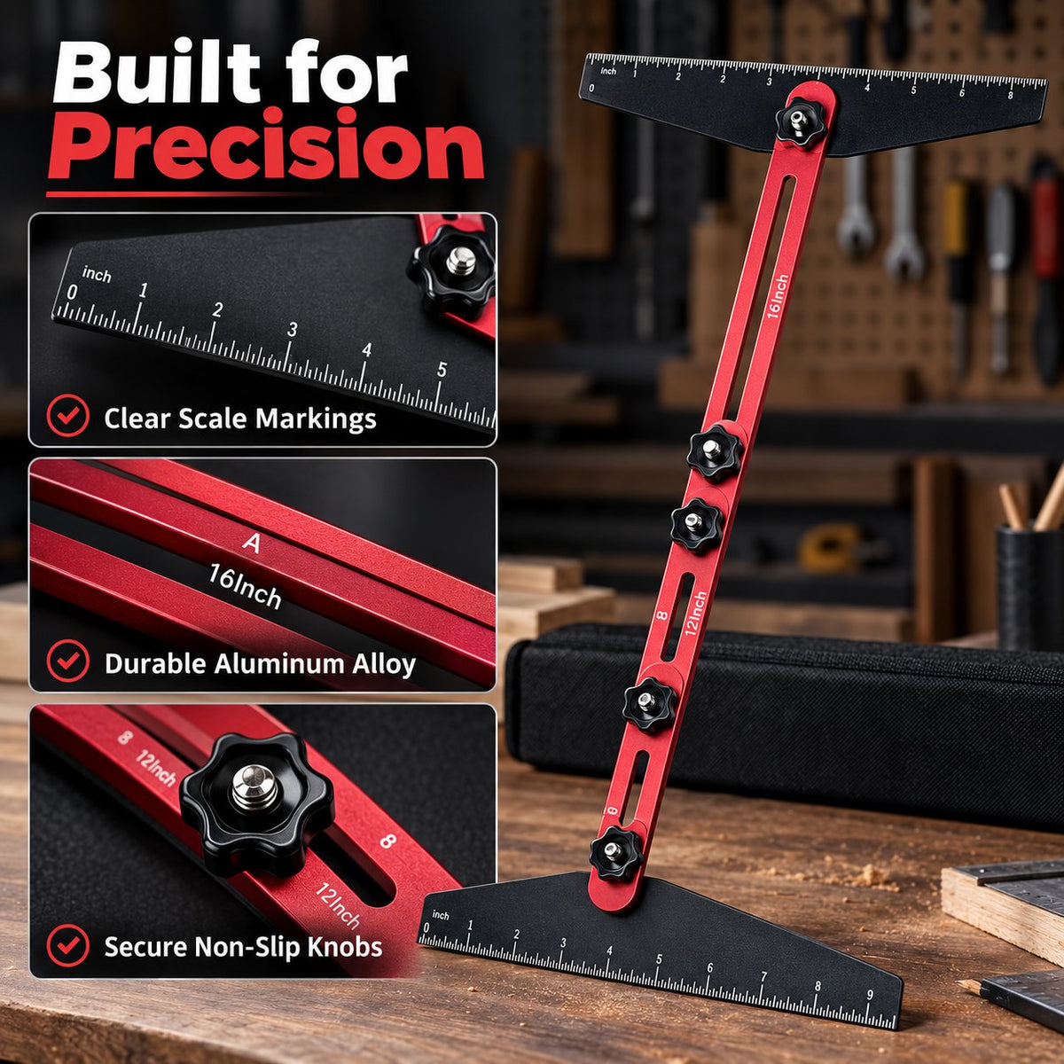 🔨Adjustable Stair Measuring Tool – Multi-Angle Layout Gauge for Woodworking & Renovation📐