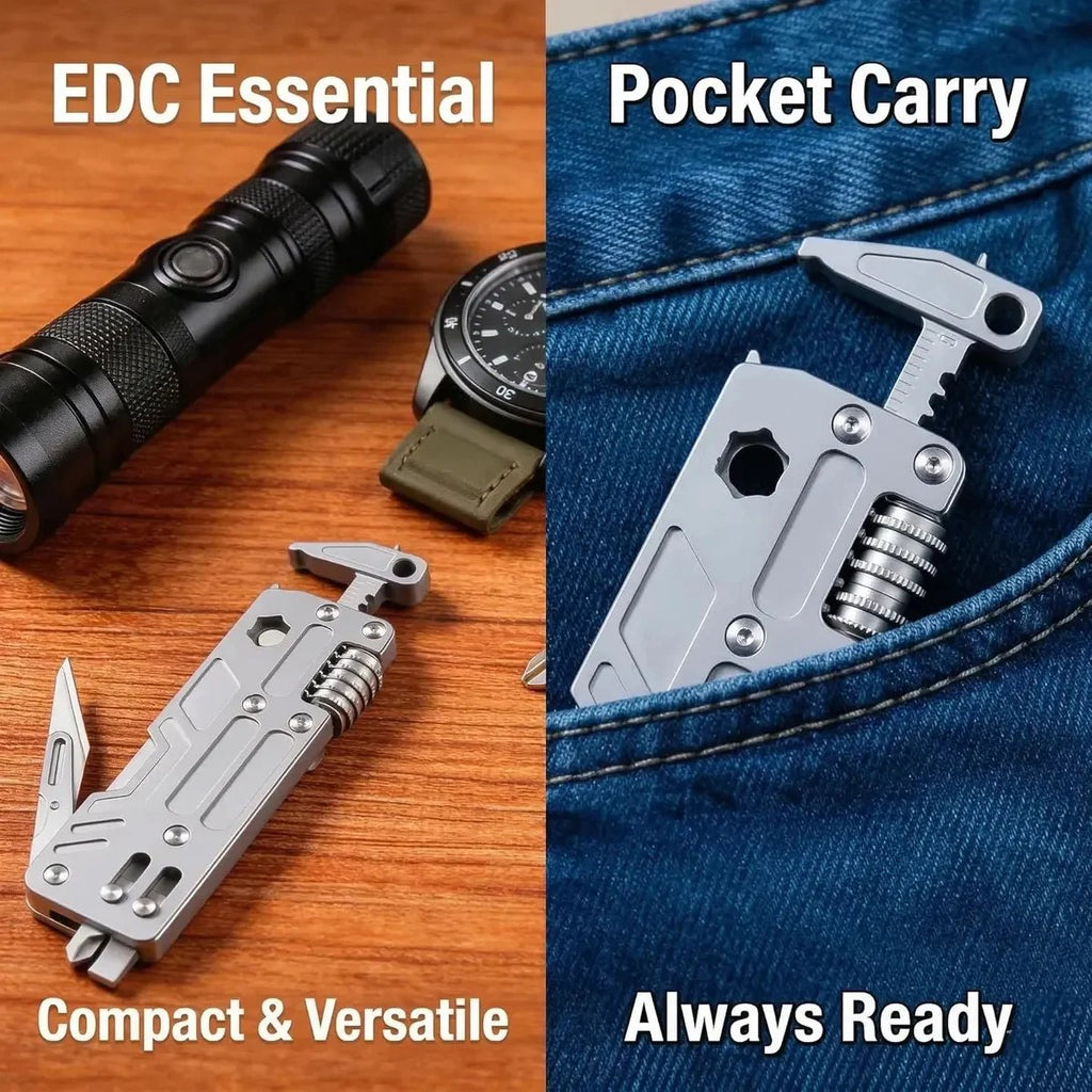 Portable Titanium 10‐In‐One Outdoor Multi‐Function Tool