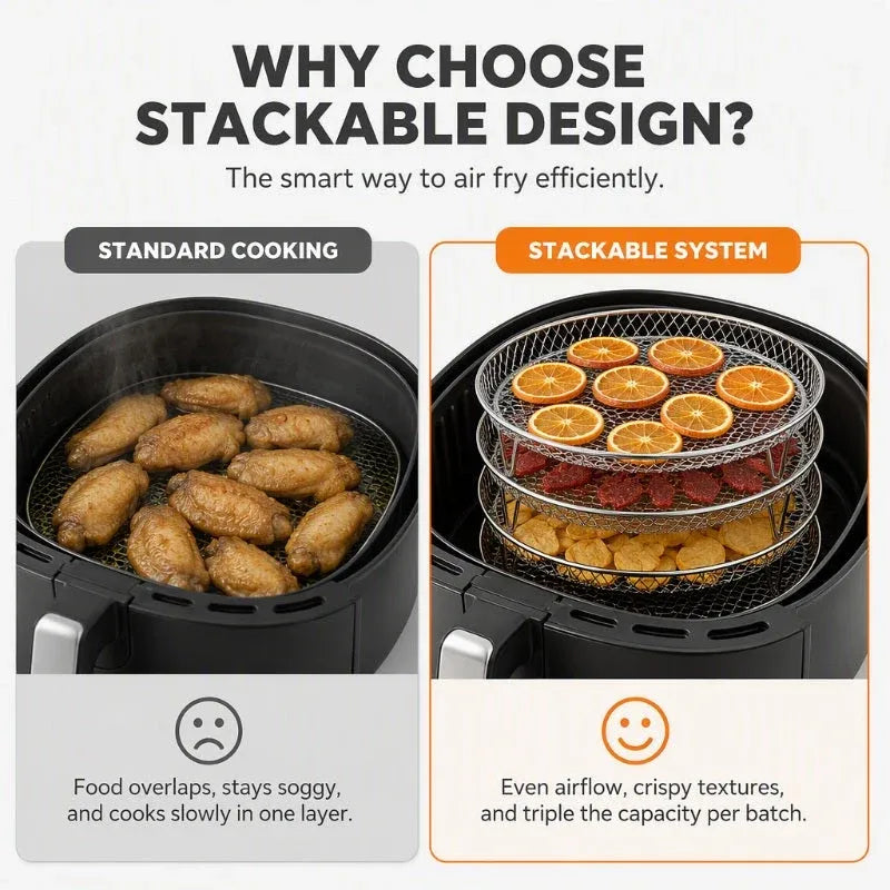 Stackable Stainless Steel Air Fryer Rack