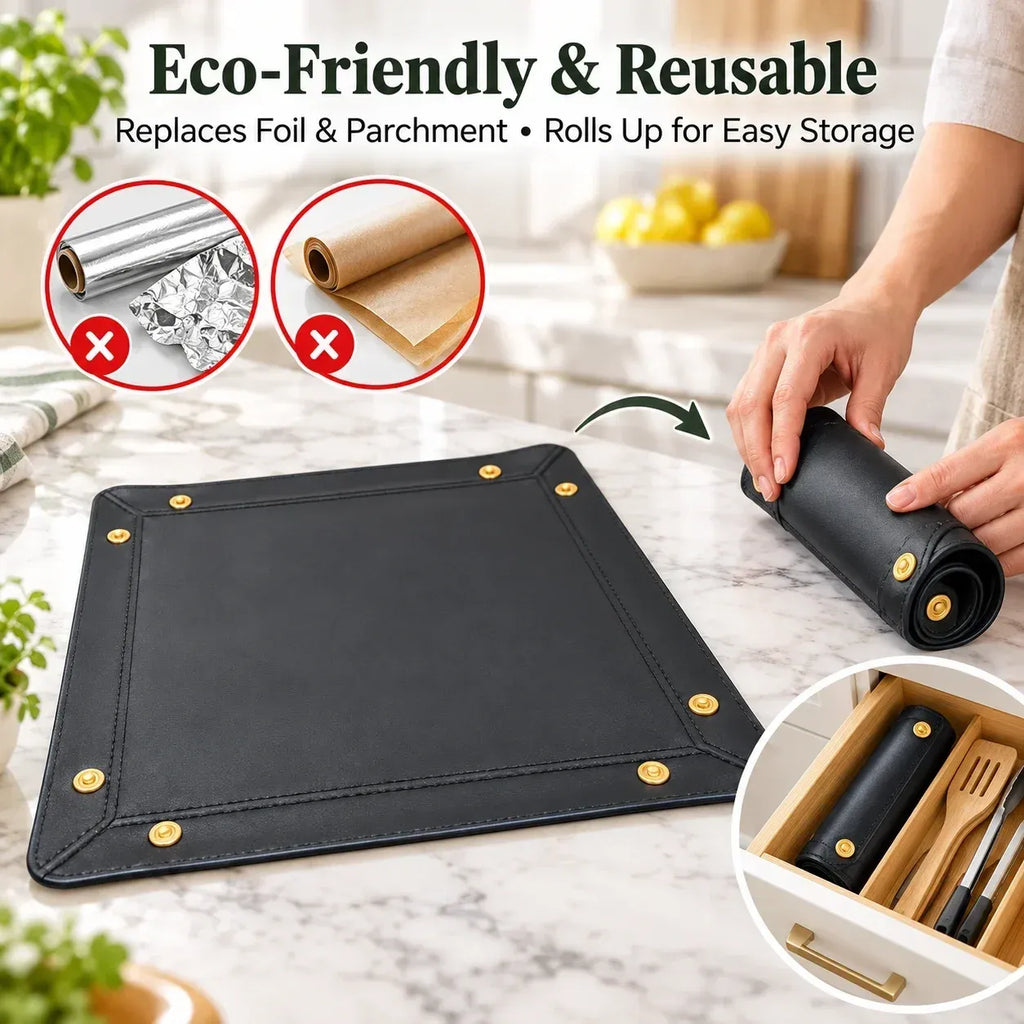 🔥HOT SALE 49% OFF - 🧀 Non-Stick Reusable Baking Tray Mat – Snap-Corner Silicone Liner to Replace Foil & Parchment