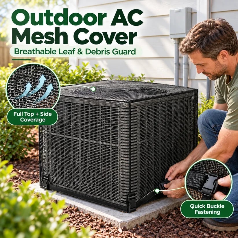 🔥HOT SALE 49% OFF❄️Heavy-Duty Mesh AC Cover - All-Season Outdoor Protection