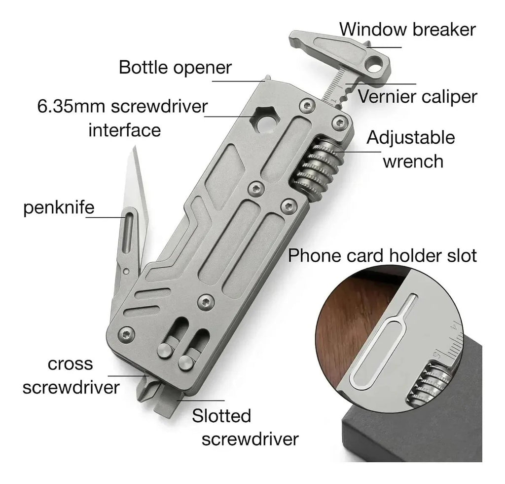 Portable Titanium 10‐In‐One Outdoor Multi‐Function Tool