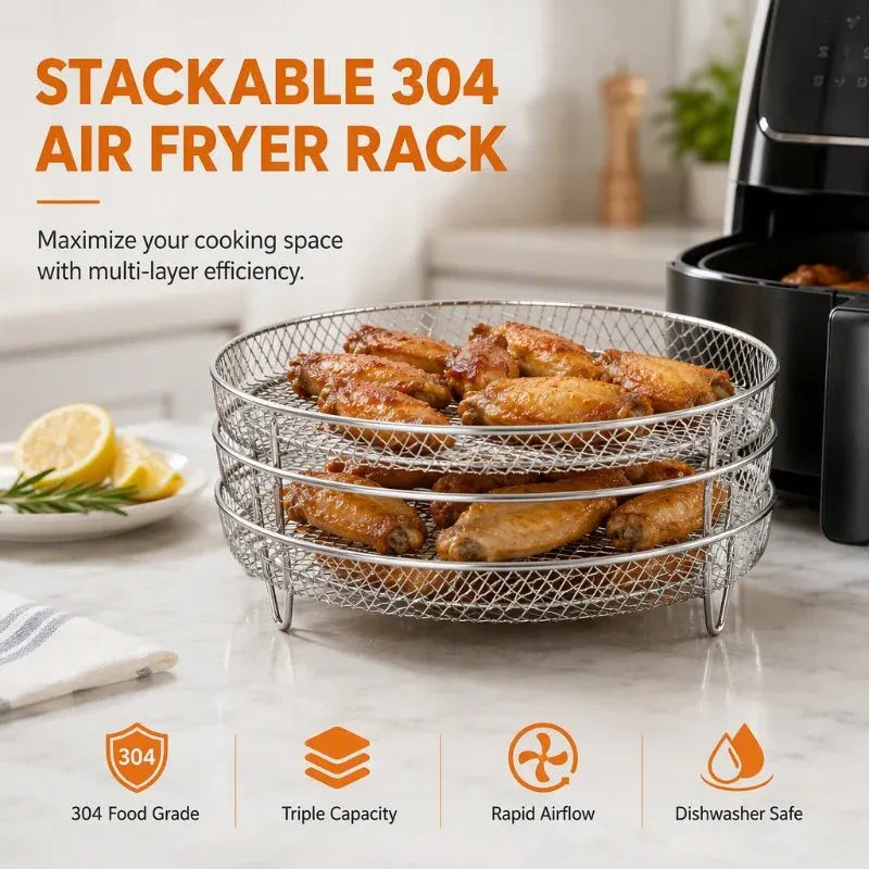 Stackable Stainless Steel Air Fryer Rack