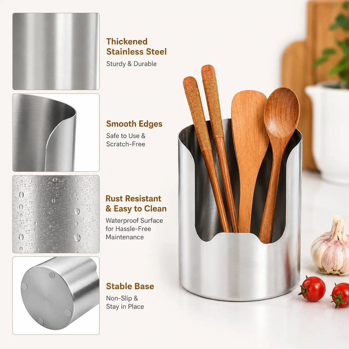 🥳2026 HOT SALE🥳💞50K+ SOLD!🍳🧑‍🍳 ! Multi-Functional Kitchen Utensil Holder – Holds pot lids, spatulas & cutting boards. Thickened stainless steel, space‐saving. 🛡️✨