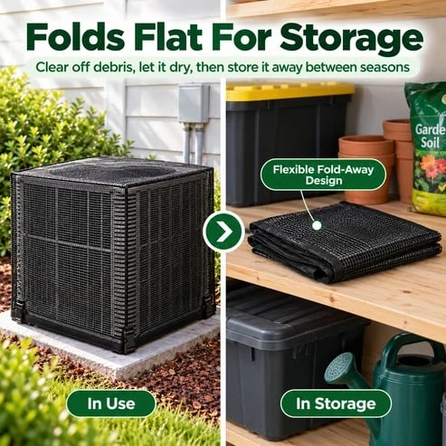 🔥HOT SALE 49% OFF❄️Heavy-Duty Mesh AC Cover - All-Season Outdoor Protection