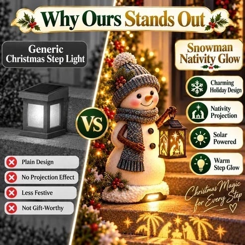 ⛄✨ Solar-Schneemann mit leuchtender Krippenlaterne – Weihnachtliche Deko für Haustür & Eingangsbereich