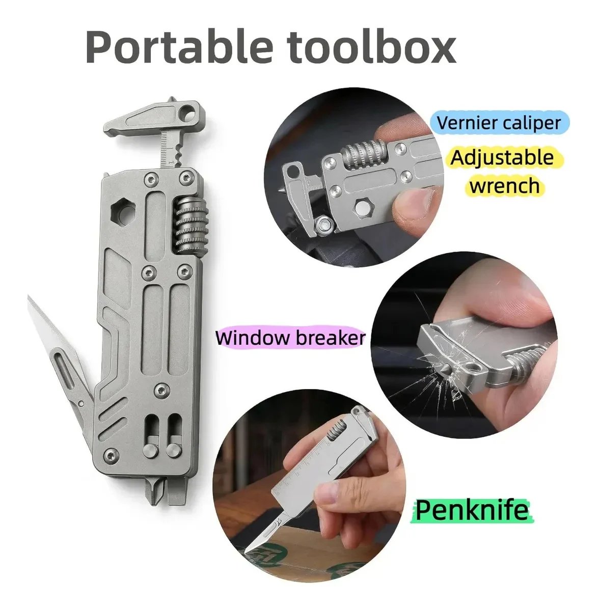 Portable Titanium 10‐In‐One Outdoor Multi‐Function Tool