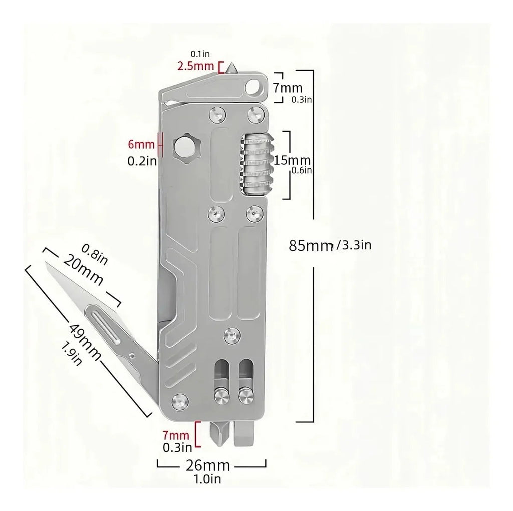 Portable Titanium 10‐In‐One Outdoor Multi‐Function Tool