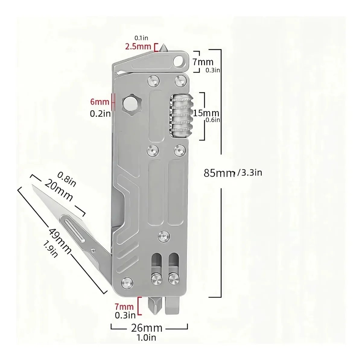 Portable Titanium 10‐In‐One Outdoor Multi‐Function Tool