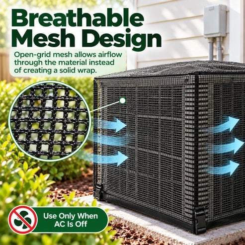🔥HOT SALE 49% OFF❄️Heavy-Duty Mesh AC Cover - All-Season Outdoor Protection