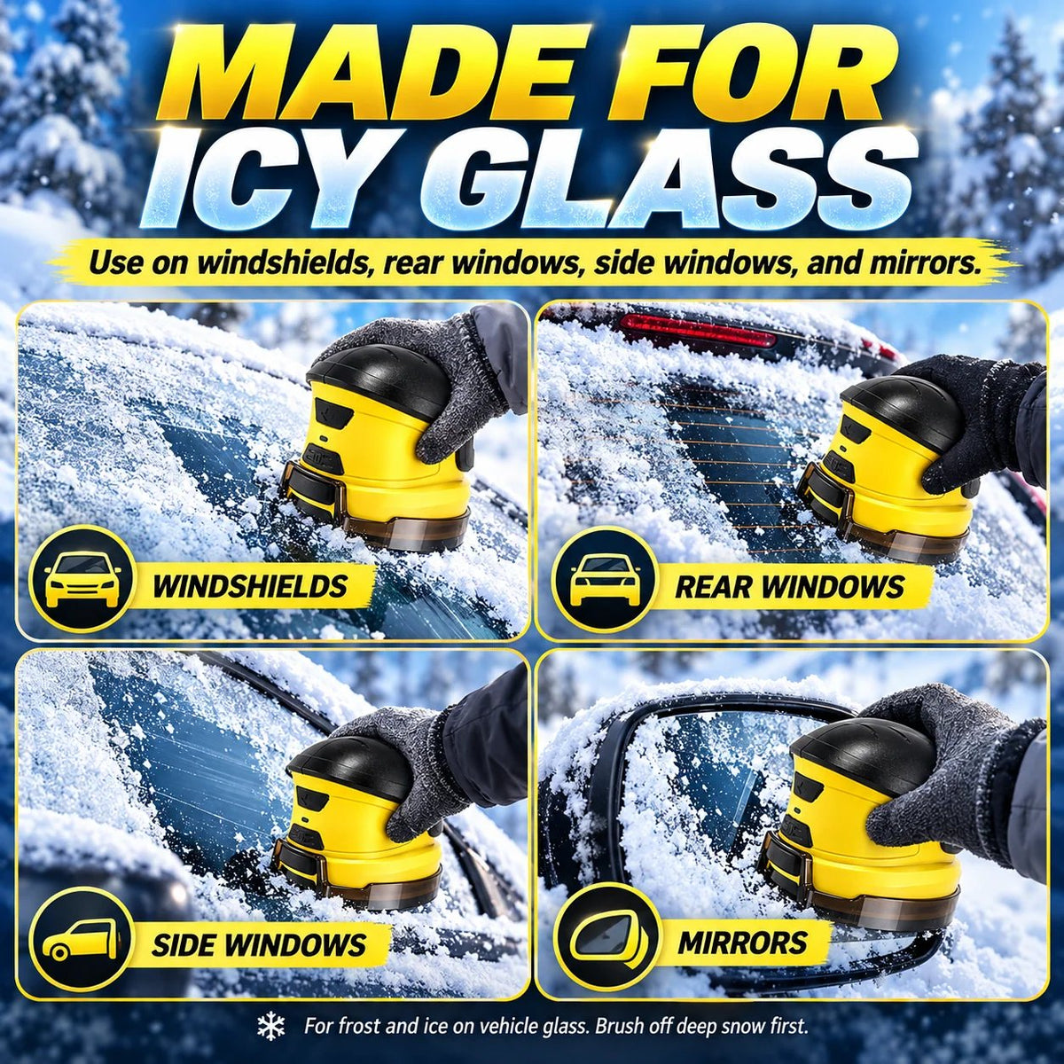 Cordless Electric Snow Scraper | Clear Frost & Ice in Seconds