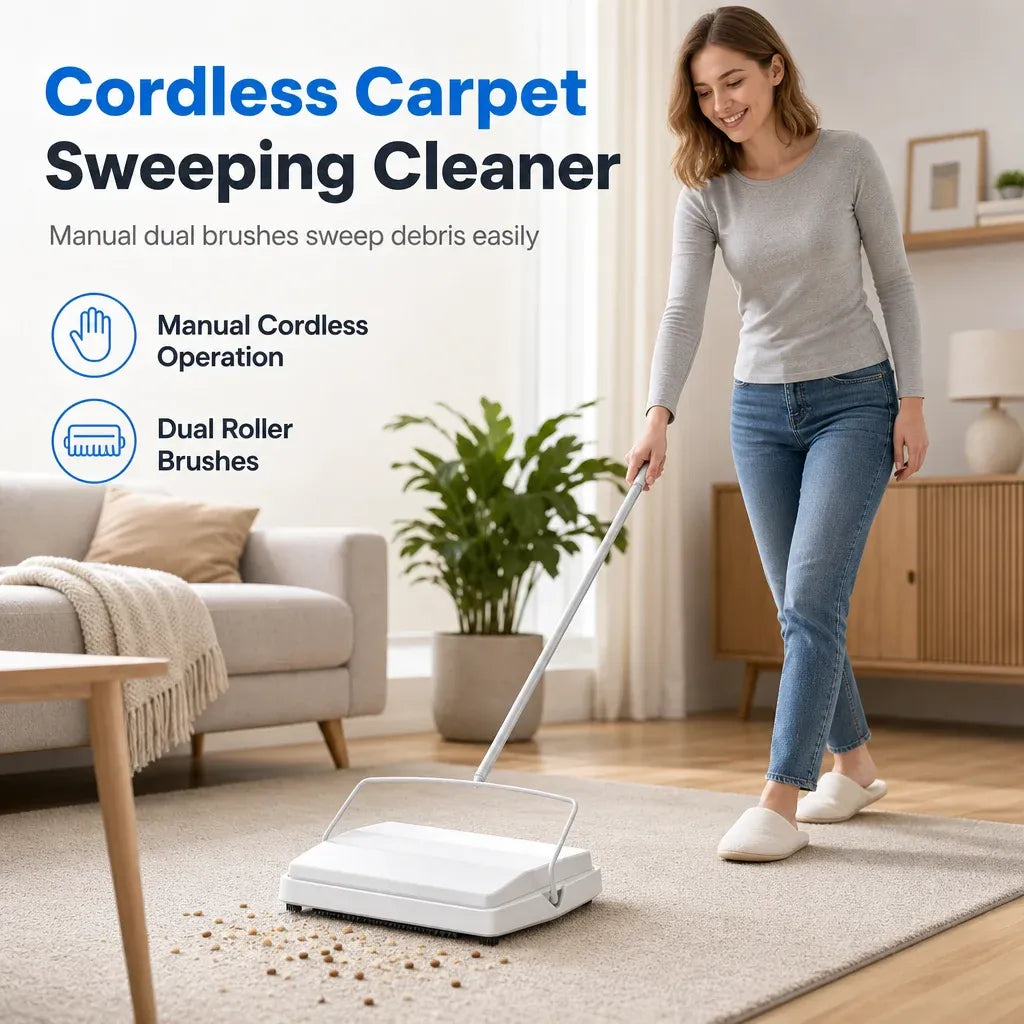 🎃Halloween Deal 49% OFF!🧹Hand Push Manual Carpet Sweeper