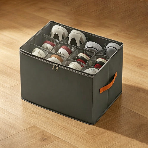 12-Grid Fabric Shoe Organizer
