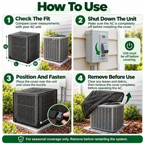 🔥HOT SALE 49% OFF❄️Heavy-Duty Mesh AC Cover - All-Season Outdoor Protection